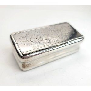 Rare Sterling Silver Antique Snuff Box Double Sided 1875 Swedish Box CT517